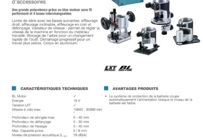 Location Défonceuse à bois électrique Makita à Panissières